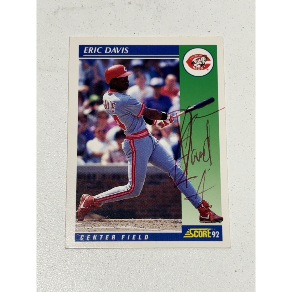 1992‎ Score Eric Davis Cincinnati Reds  Signed Cards